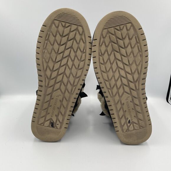 Koolaburra by Ugg Victoria Short Black Suede Tan Fur Boots Womens SIZE 10 Winter - Picture 11 of 11